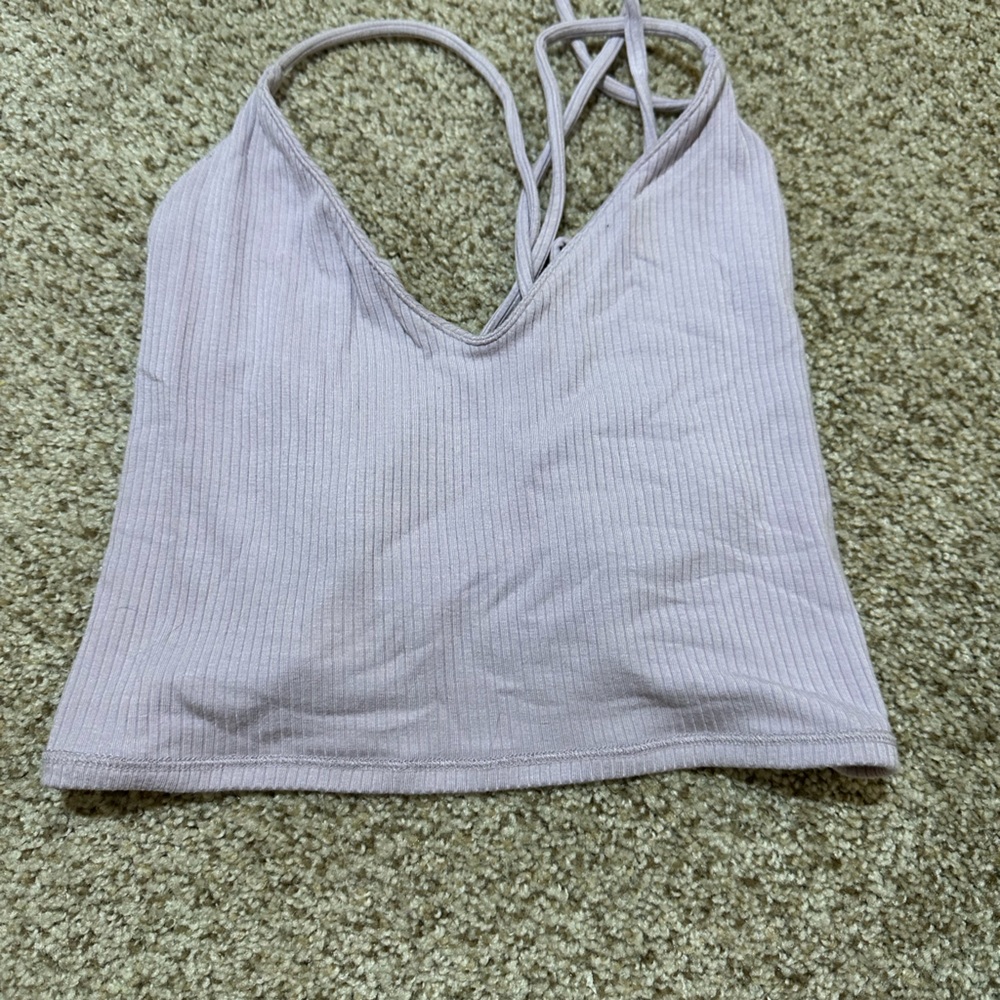 Light purple ribbed tank top